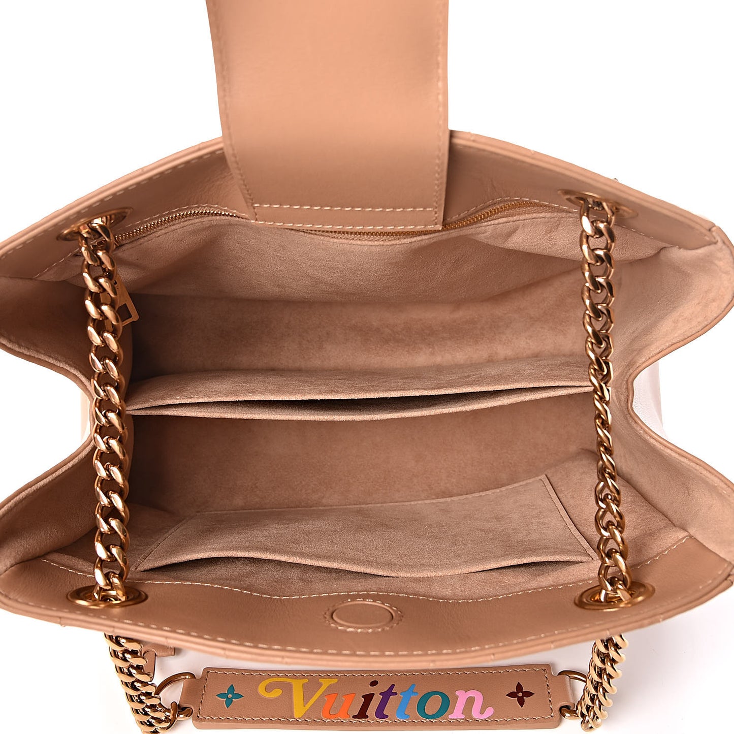 Calfskin New Wave Chain Tote Noisette