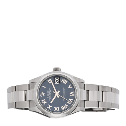 Rolex Stainless Steel 31mm Oyster Perpetual Datejust Watch Bright Blue Roman 278240 2 of 5