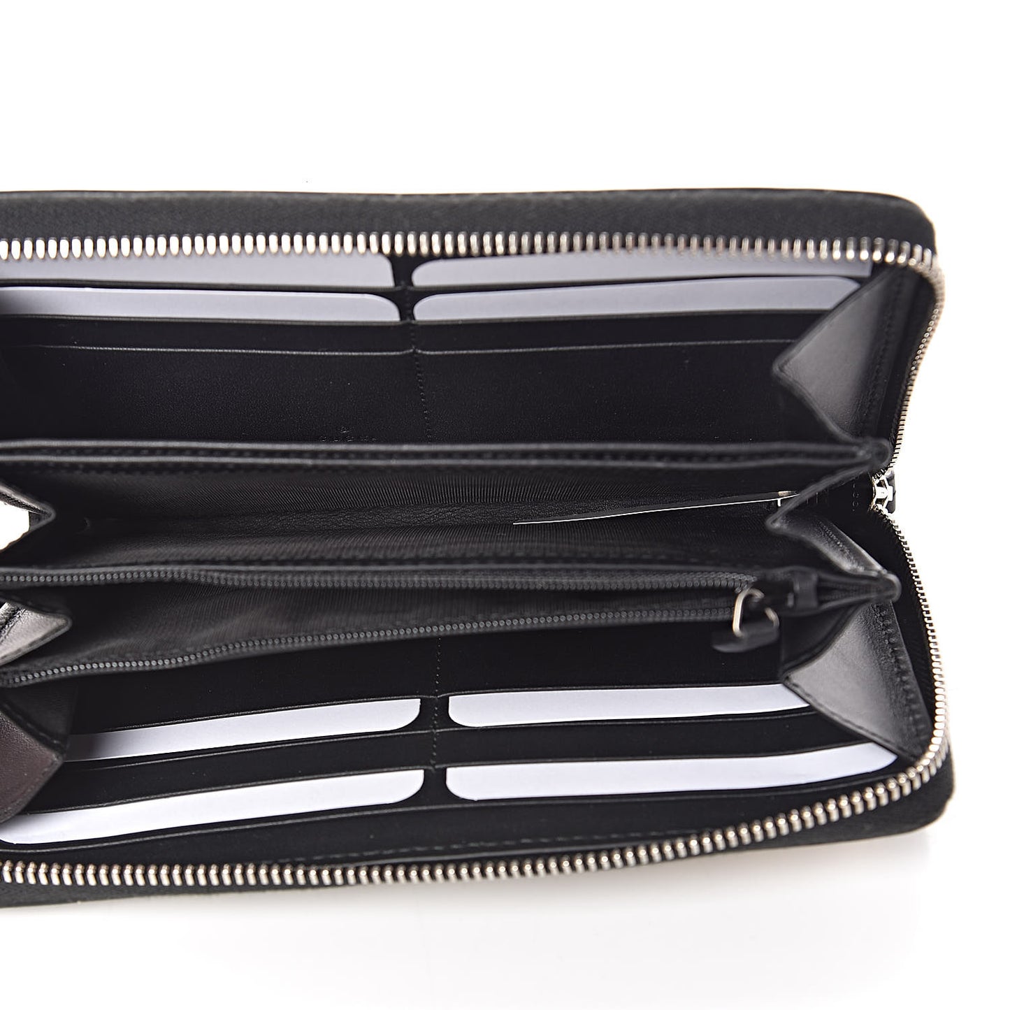 X SEGA Calfskin GUCCY Stars Zip Around Wallet Black Gold