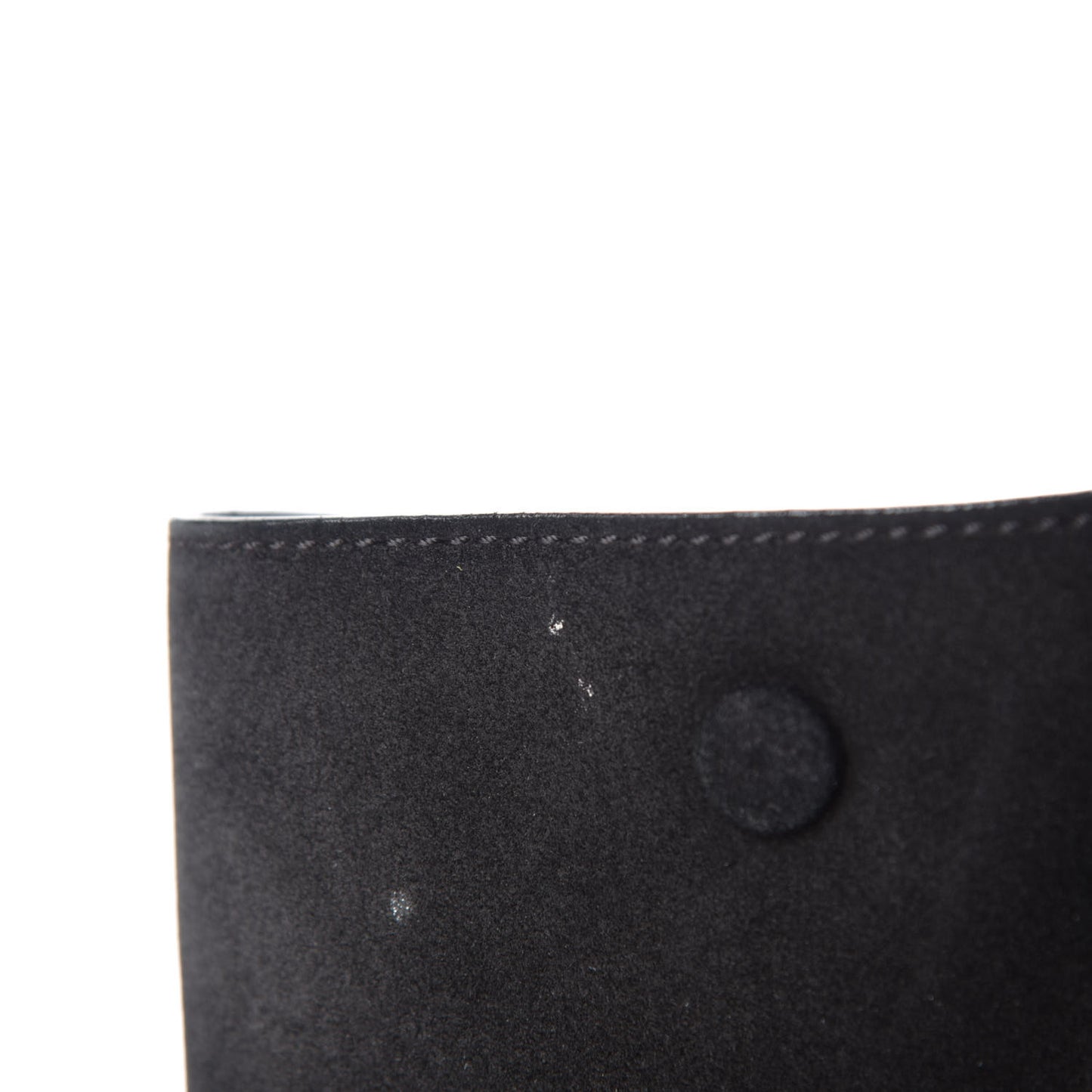 Drummed Calfskin Suede Small Trapeze Black