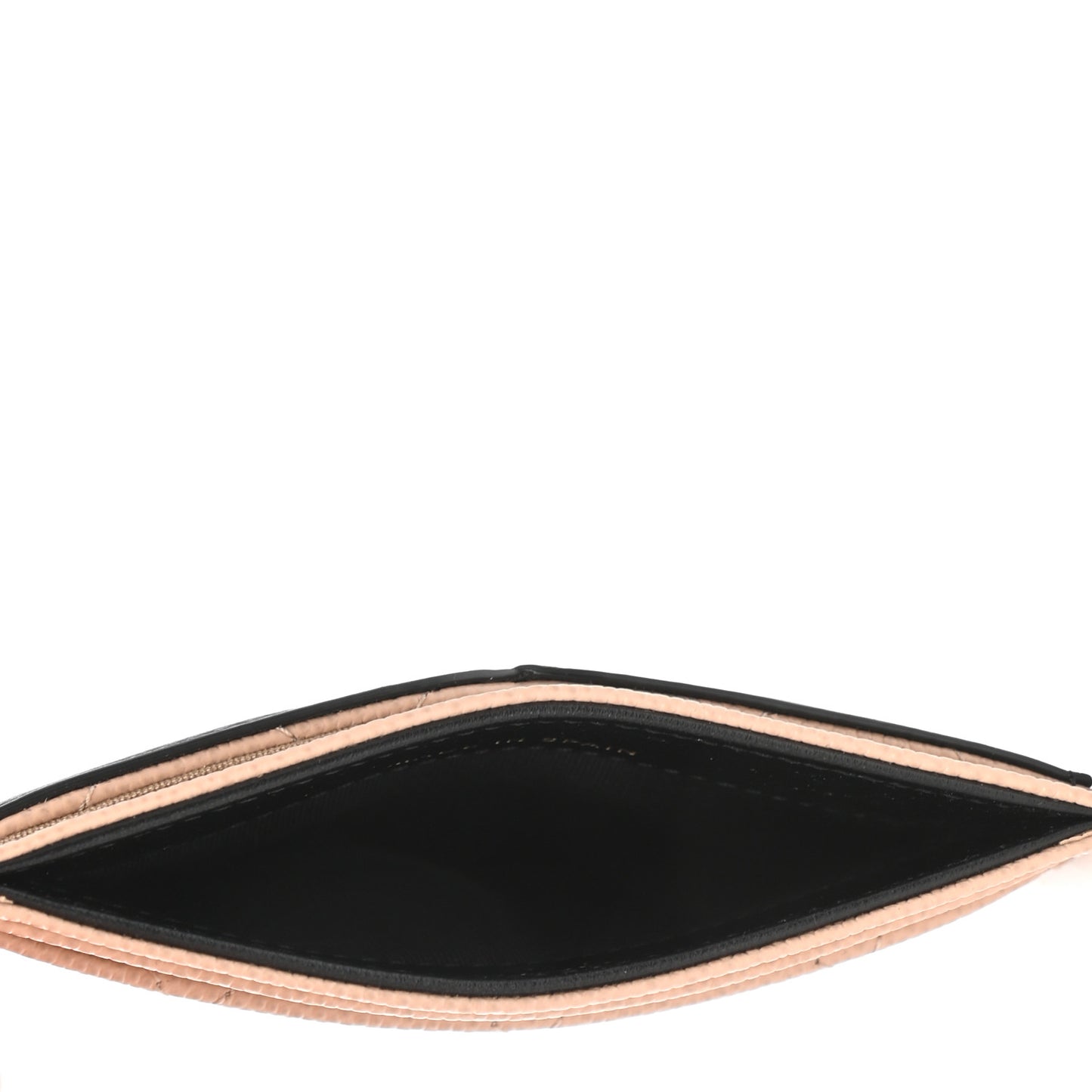 Caviar Quilted Filigree Card Holder Beige Black