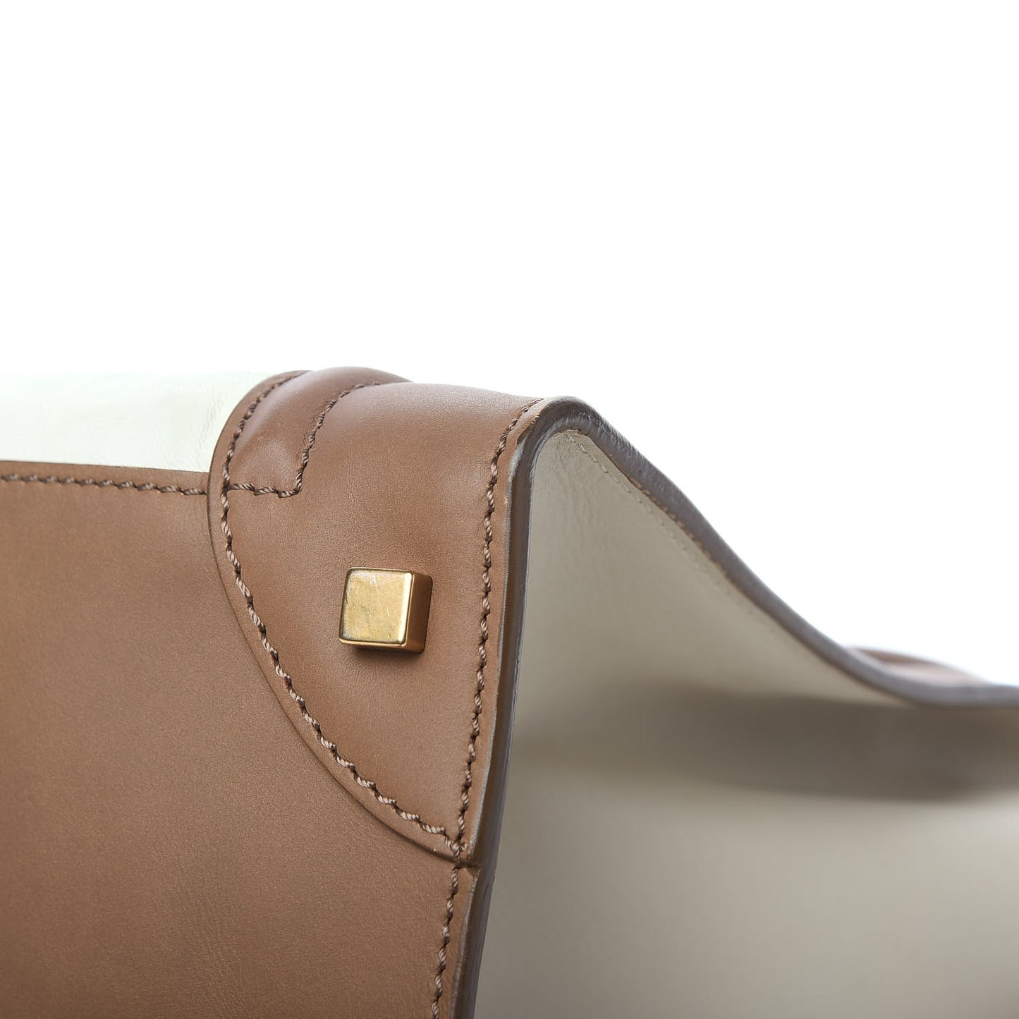 Smooth Calfskin Shrunken Lambskin Mini Tri-Color Luggage Chalk