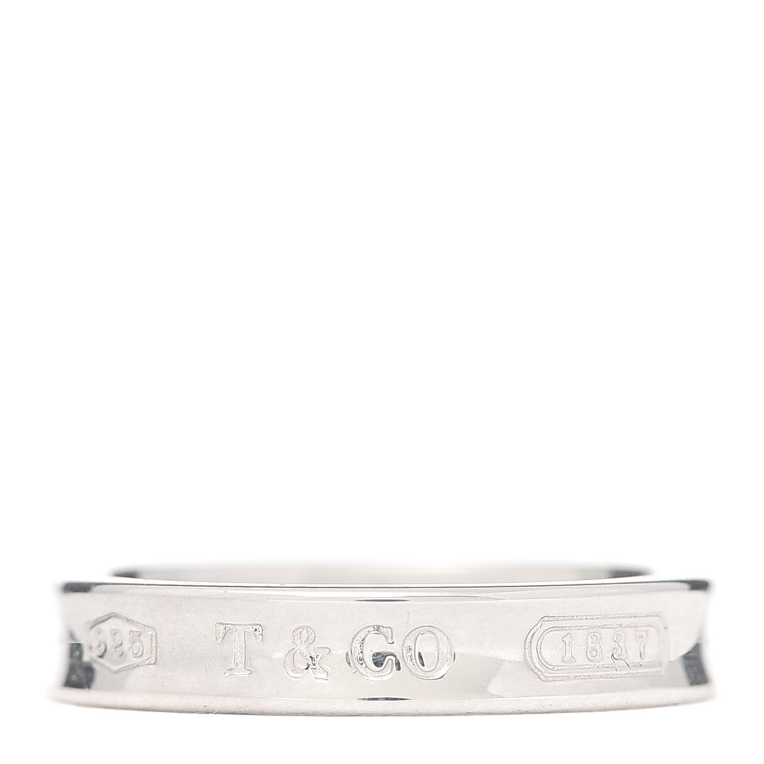 Tiffany Sterling Silver Narrow 1837 Band Ring 53 6.5 1 of 5