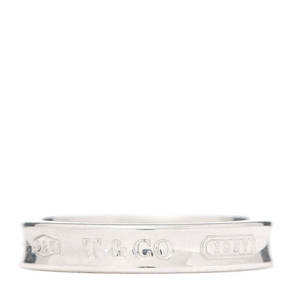 Tiffany Sterling Silver Narrow 1837 Band Ring 53 6.5 1 of 5