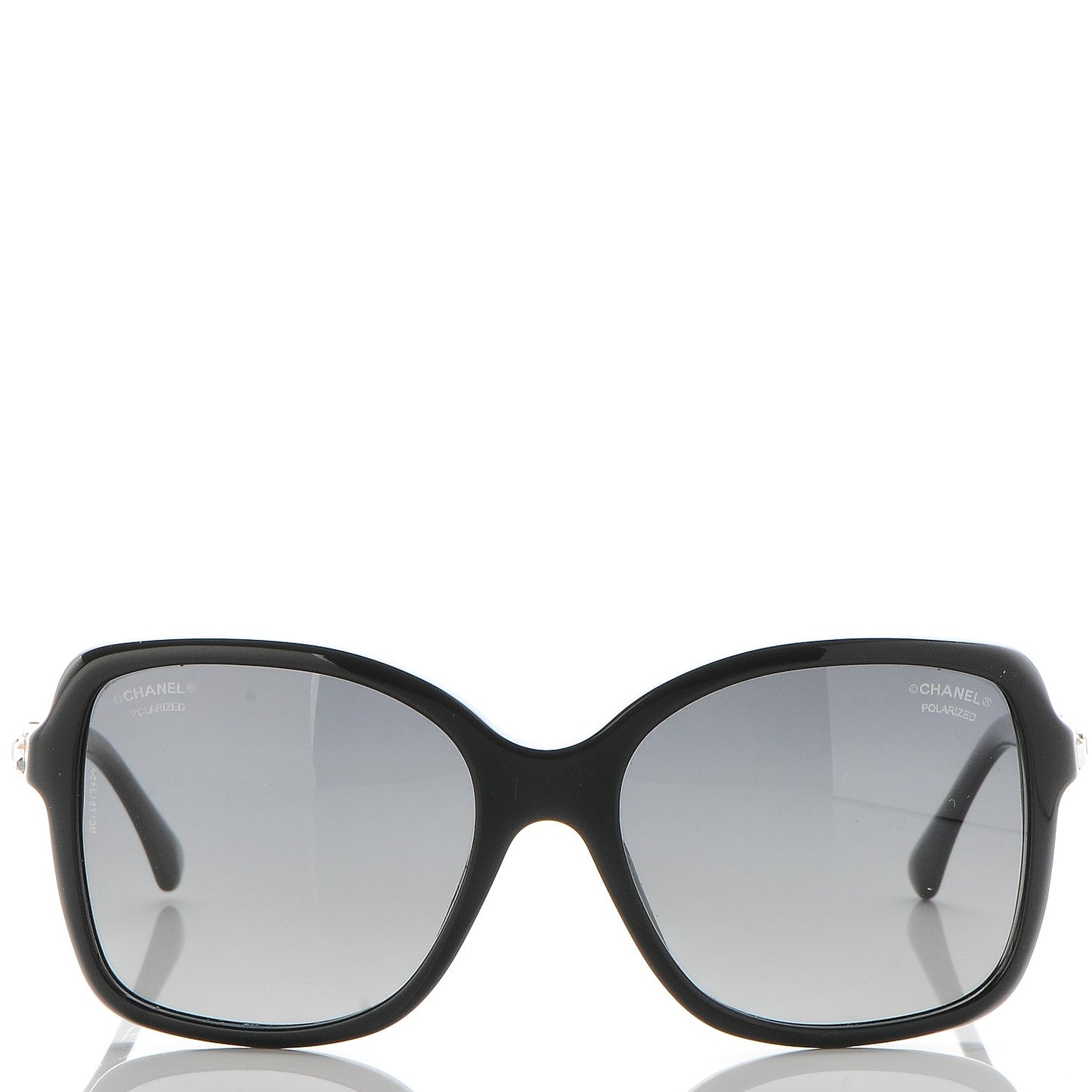 Baguette Crystal Polarized Square Sunglasses 5308-B Black