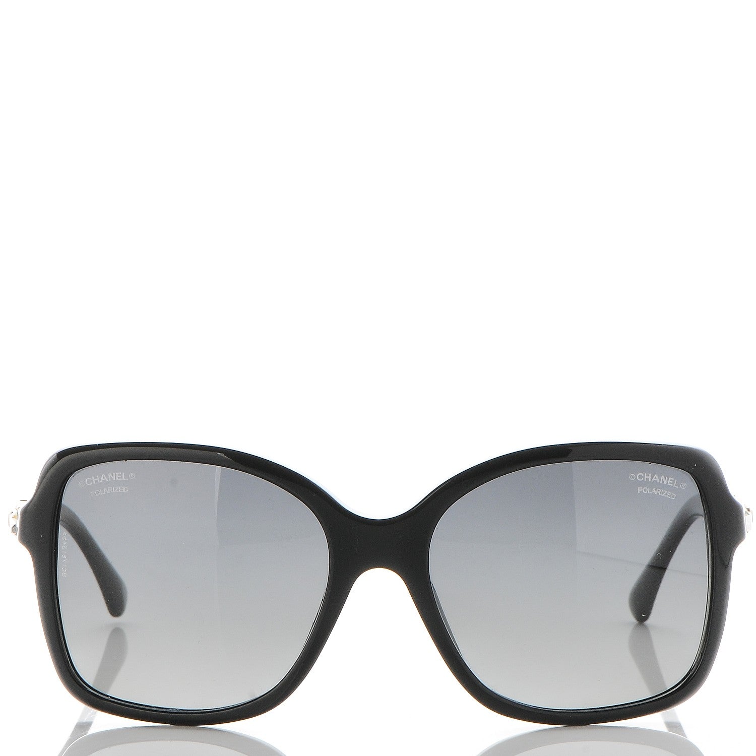 Chanel Baguette Crystal Polarized Square Sunglasses 5308-B Black 2 of 8