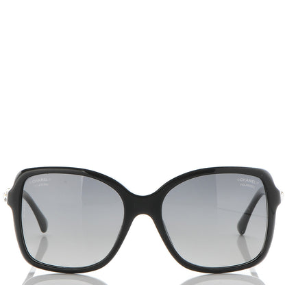 Chanel Baguette Crystal Polarized Square Sunglasses 5308-B Black 2 of 8