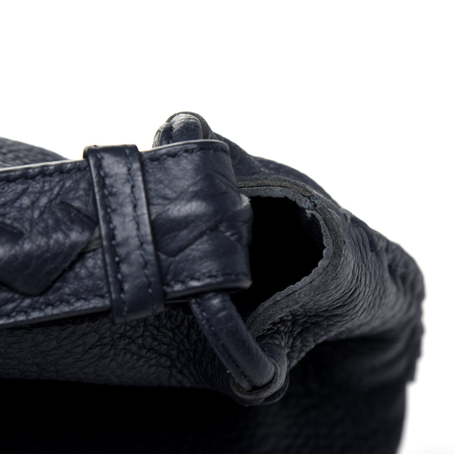 Washed Cervo Deerskin Large Hobo Denim