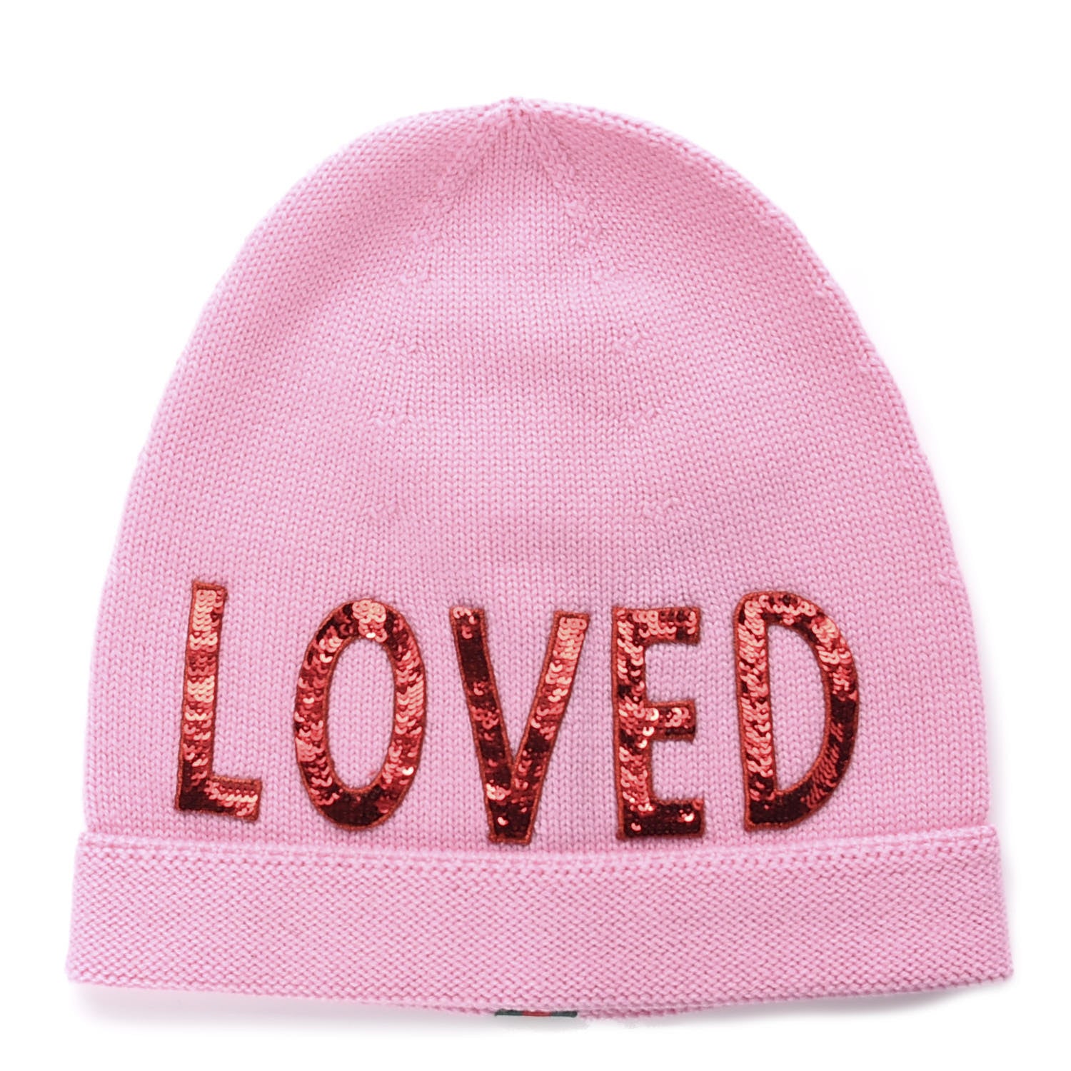 Gucci Wool Sequin Loved Beanie Hat L Pink 1 of 4