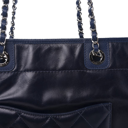 Chanel Glazed Calfskin Small Deauville Tote Blue 12 of 12