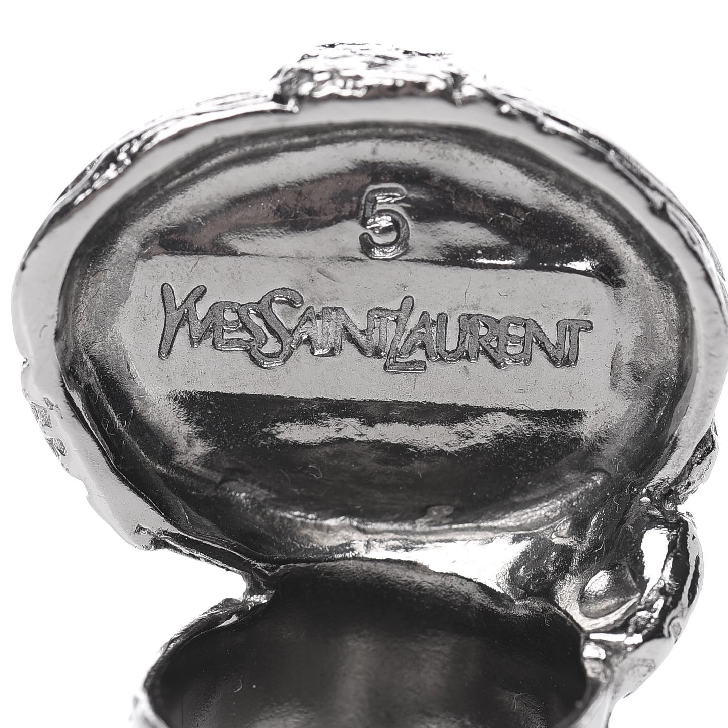 Glass Cabochon Gunmetal Arty Ovale Ring 5 Black
