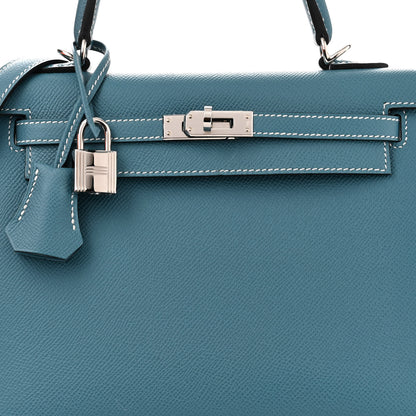 Hermes Epsom Kelly Sellier 25 New Blue Jean 8 of 11
