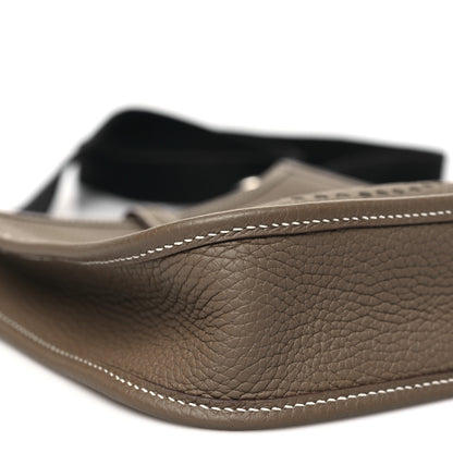 Hermes Taurillon Clemence Amazone Evelyne TPM Etoupe Bleu Indigo 9 of 10