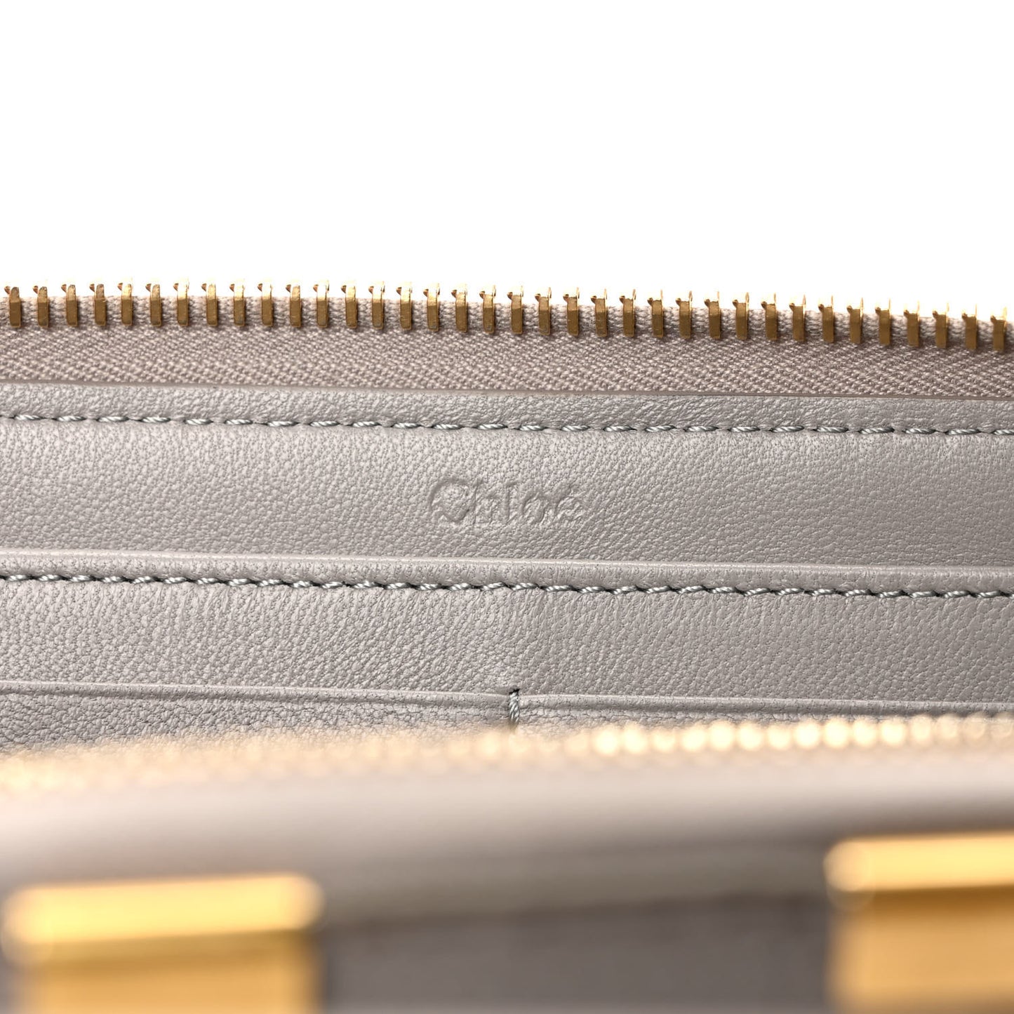 Calfskin Marcie Long Zip Around Wallet Cashmere Grey