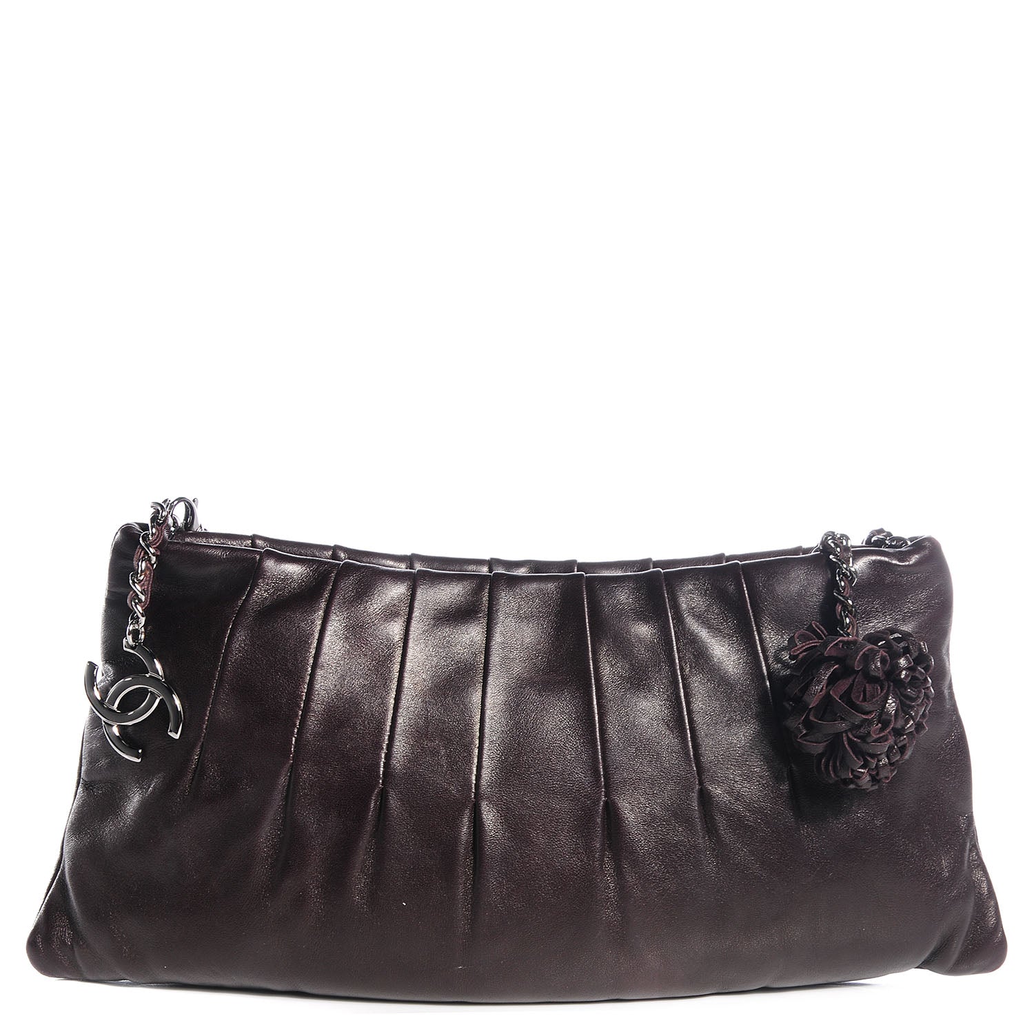 Chanel Lambskin Pleated Tassel Shoulder Bag Brown 1 of 7