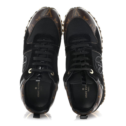 Louis Vuitton Suede Monogram Run Away Sneakers 38 Black 2 of 9