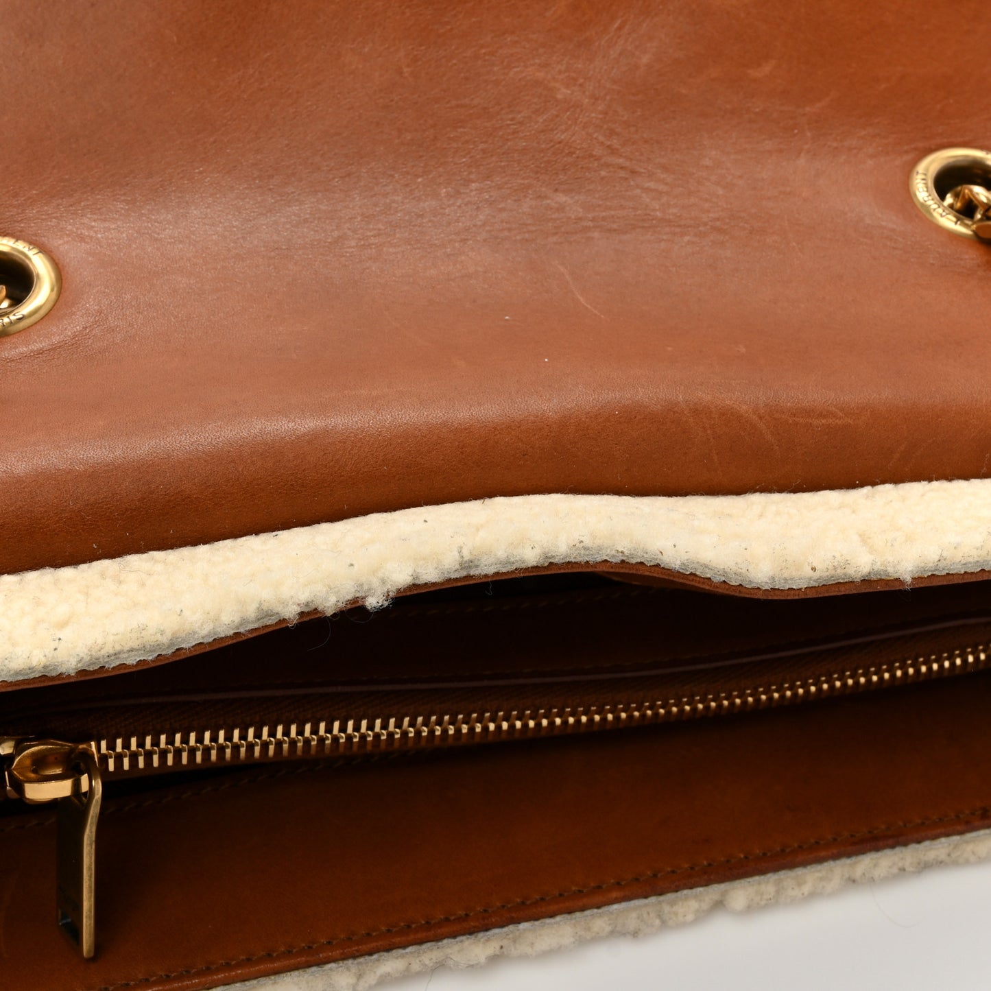 Shearling Medium Loulou Shoulder Bag Natural