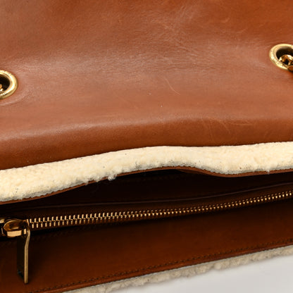 Saint Laurent Shearling Medium Loulou Shoulder Bag Natural 13 of 19