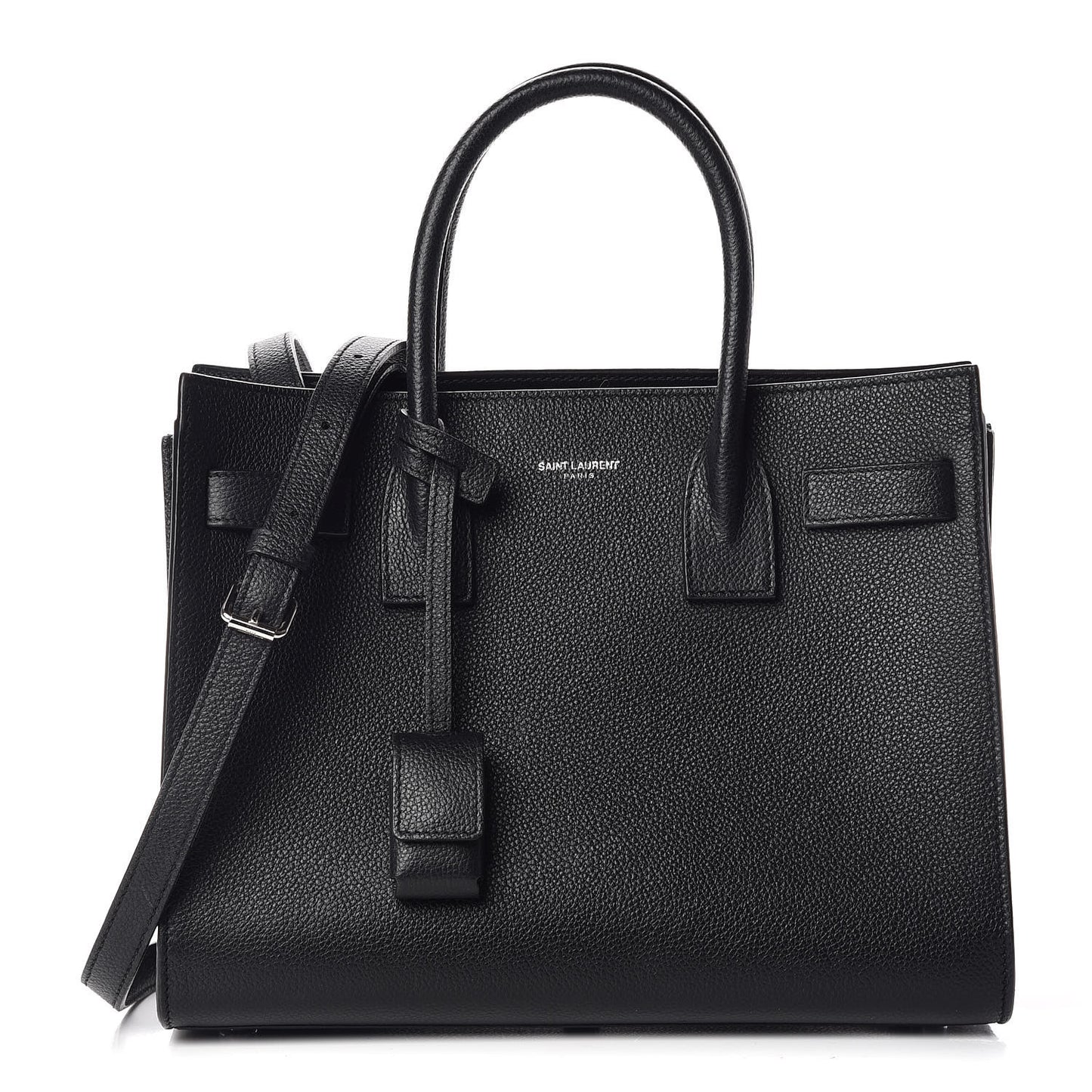 Grained Calfskin Baby Sac De Jour Black