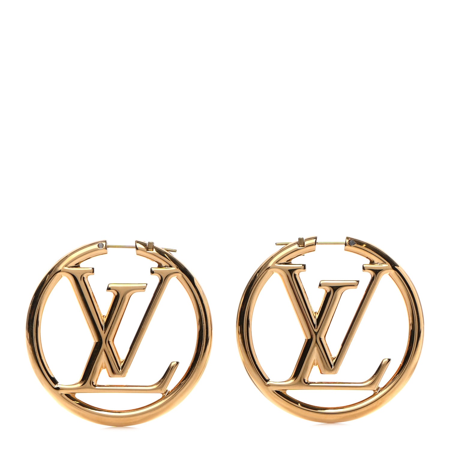 Louis Vuitton Metal Louise Hoop Earrings Gold 1 of 5