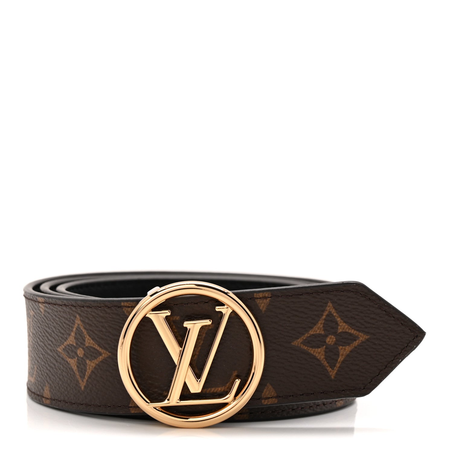 Louis Vuitton Monogram Calfskin 35mm LV Circle Reversible Belt 80 32 Black 1 of 4
