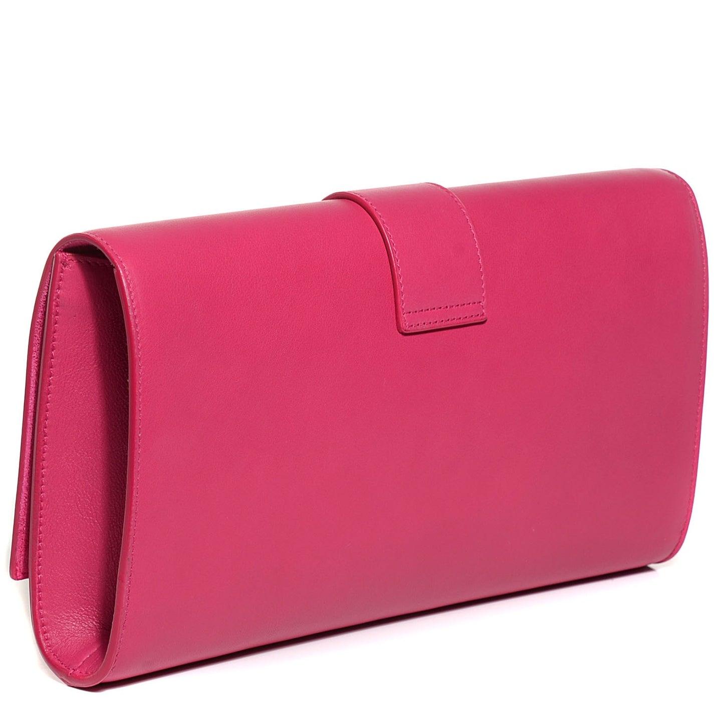 Calfskin Classic Y Ligne Clutch Fuchsia