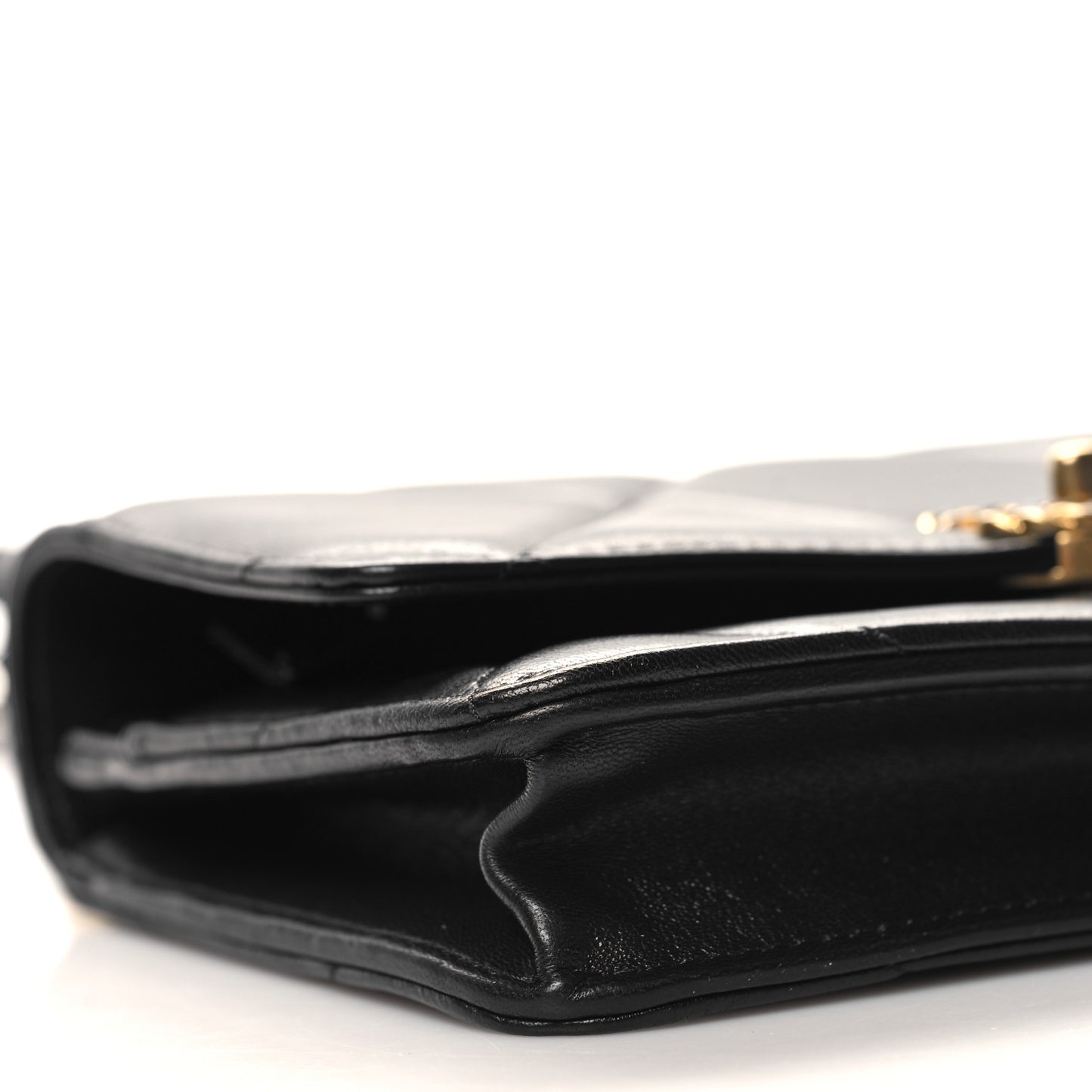 Lambskin Quilted Chanel 19 Wallet On Chain WOC Black