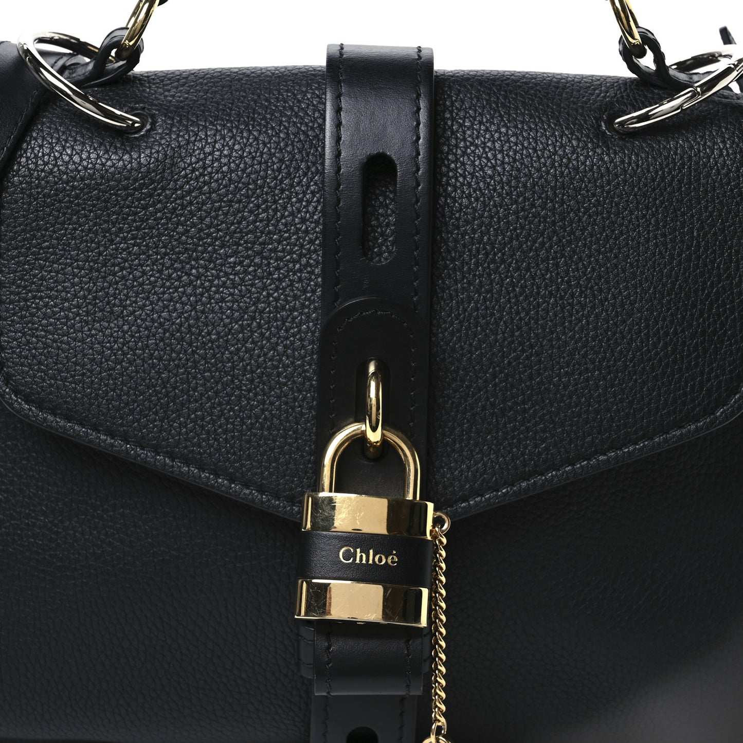 Grained Calfskin Medium Aby Day Shoulder Bag Black