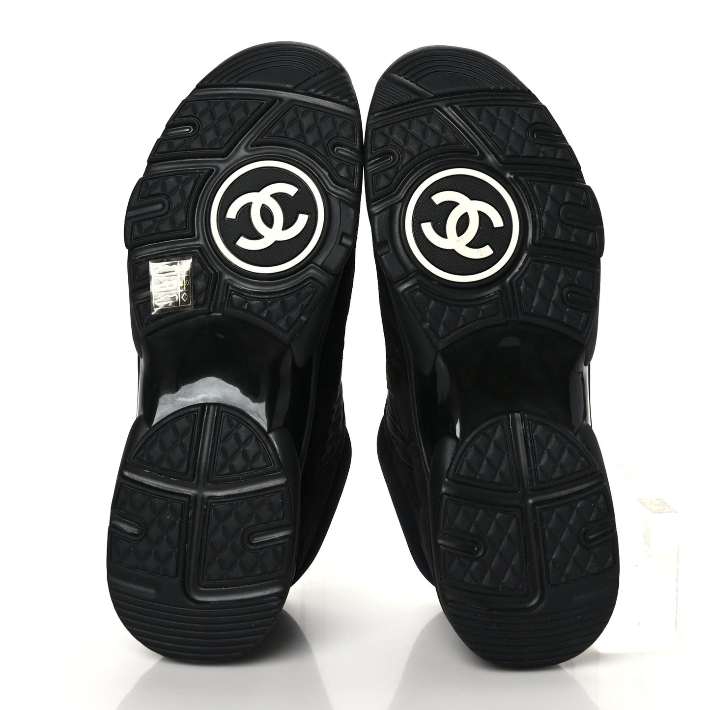 Mixed Fibers Calfskin Suede CC Sneakers 42 Black