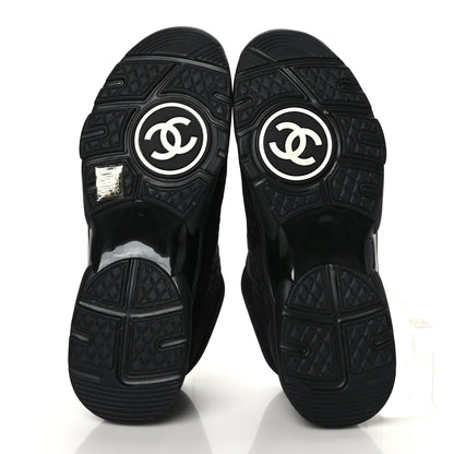Chanel Mixed Fibers Calfskin Suede CC Sneakers 42 Black 5 of 7