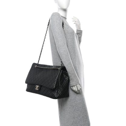 Chanel Calfskin Quilted XXL Travel Flap Bag Black 2 of 11