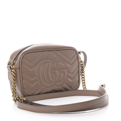 Gucci Calfskin Matelasse Mini GG Marmont Chain Shoulder Bag Porcelain Rose 3 of 15