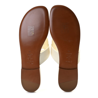Christian Dior Calfskin 30 Montaigne Thong Sandals 38 White 6 of 9