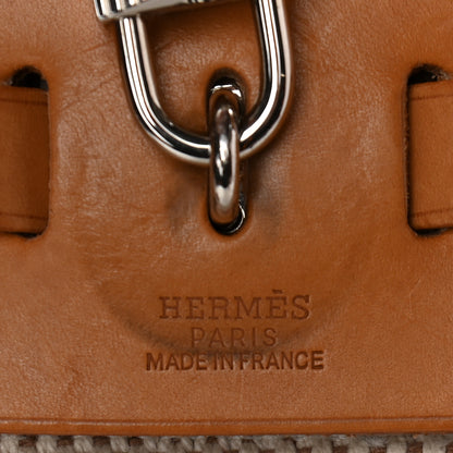 Hermes Toile Vache Calfskin Herbag PM 30 Black Natural 6 of 9