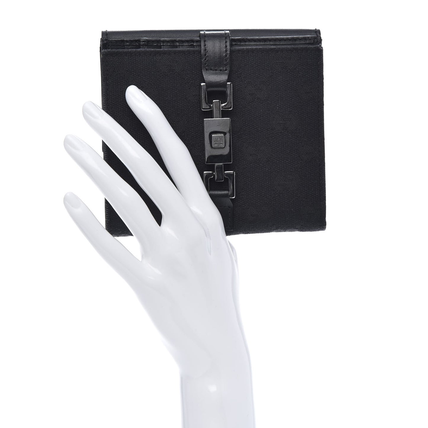 Monogram Piston Lock Compact Wallet Black