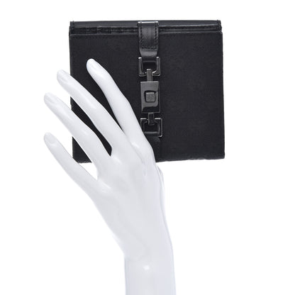 Gucci Monogram Piston Lock Compact Wallet Black 2 of 11