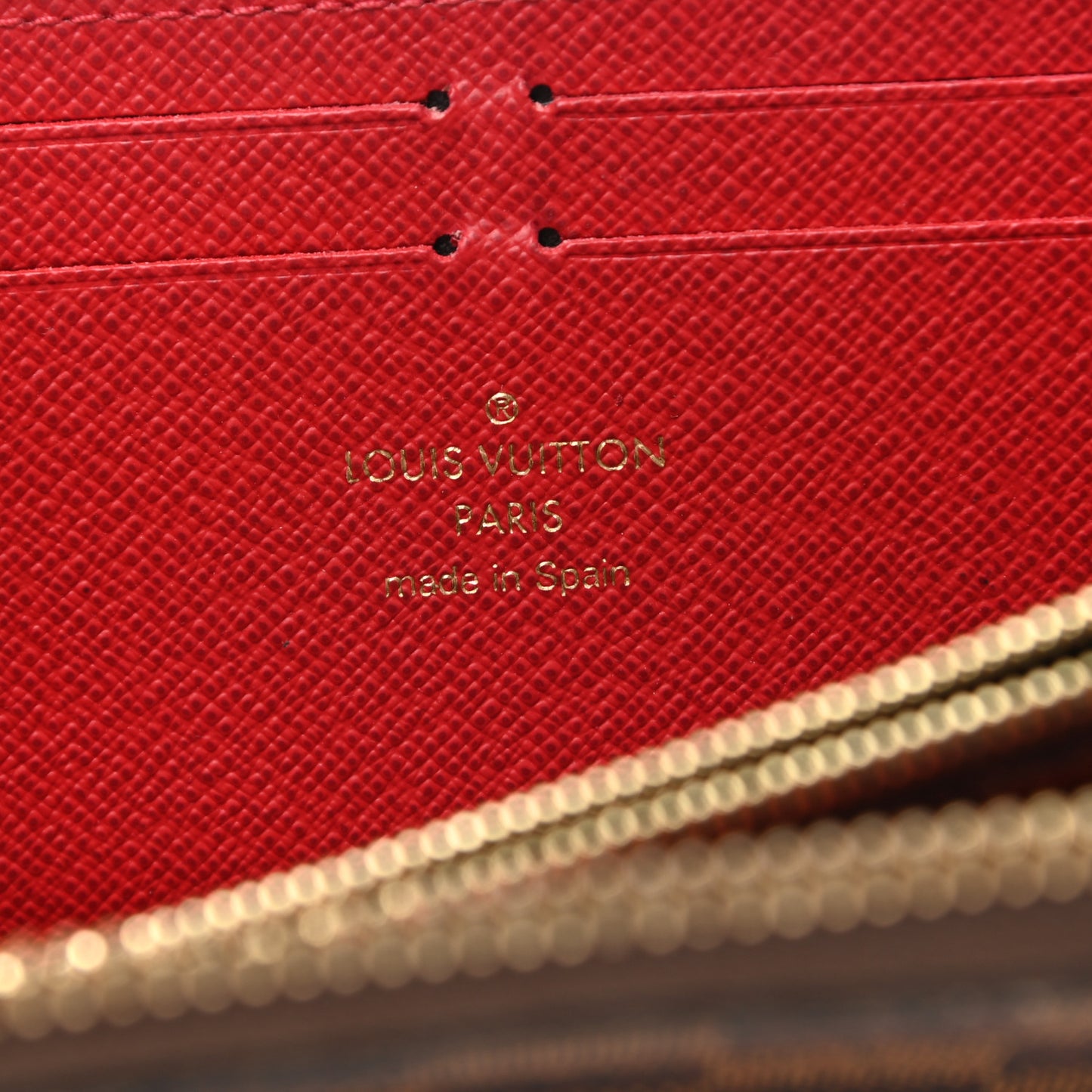 Damier Ebene Clemence Wallet Cherry