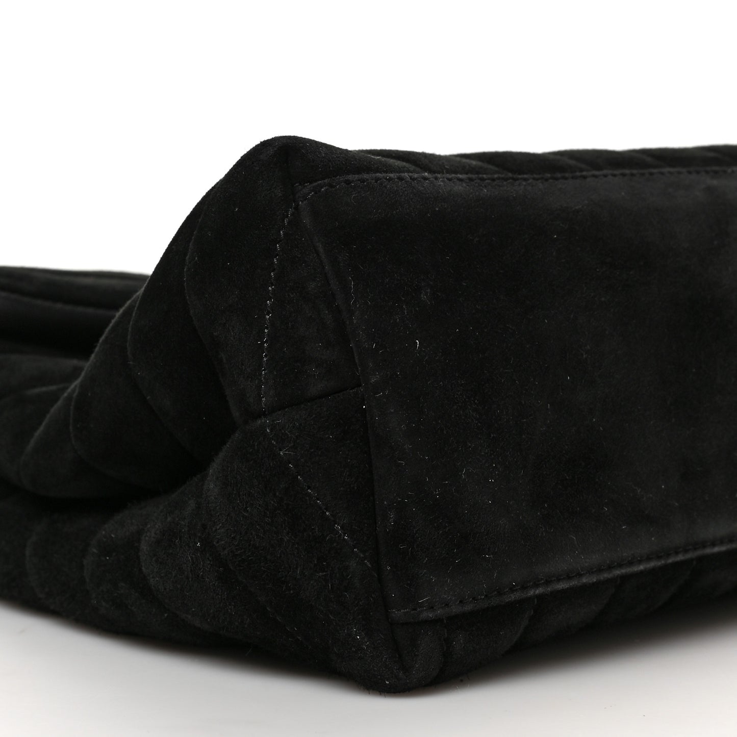 Suede Y Quilted Monogram Medium Loulou Chain Satchel Black