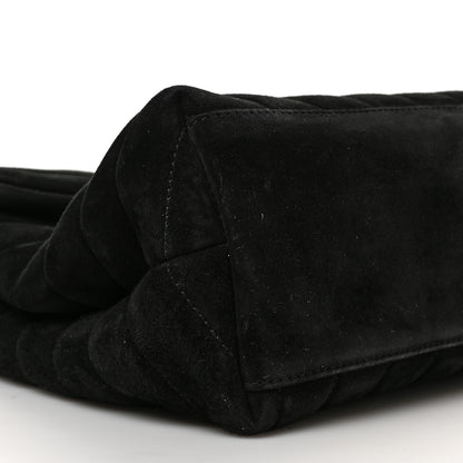 Saint Laurent Suede Y Quilted Monogram Medium Loulou Chain Satchel Black 7 of 8