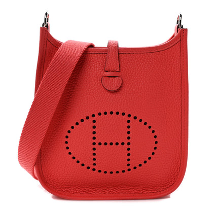 Hermes Taurillon Clemence Evelyne TPM Rouge Pivoine 1 of 8