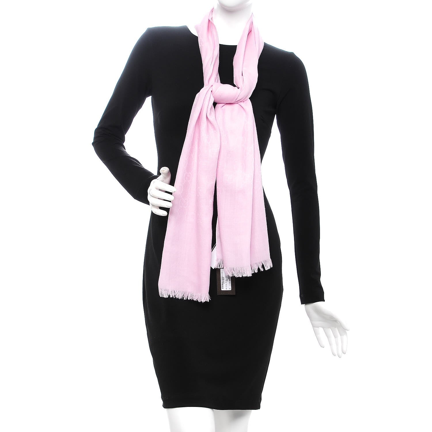 Gucci Wool Silk GG Monogram GGNat Scarf Rose 2 of 6
