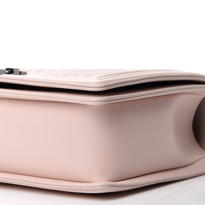 Chanel Calfskin Chevron Micro Chains Boy Flap Light Pink 7 of 10