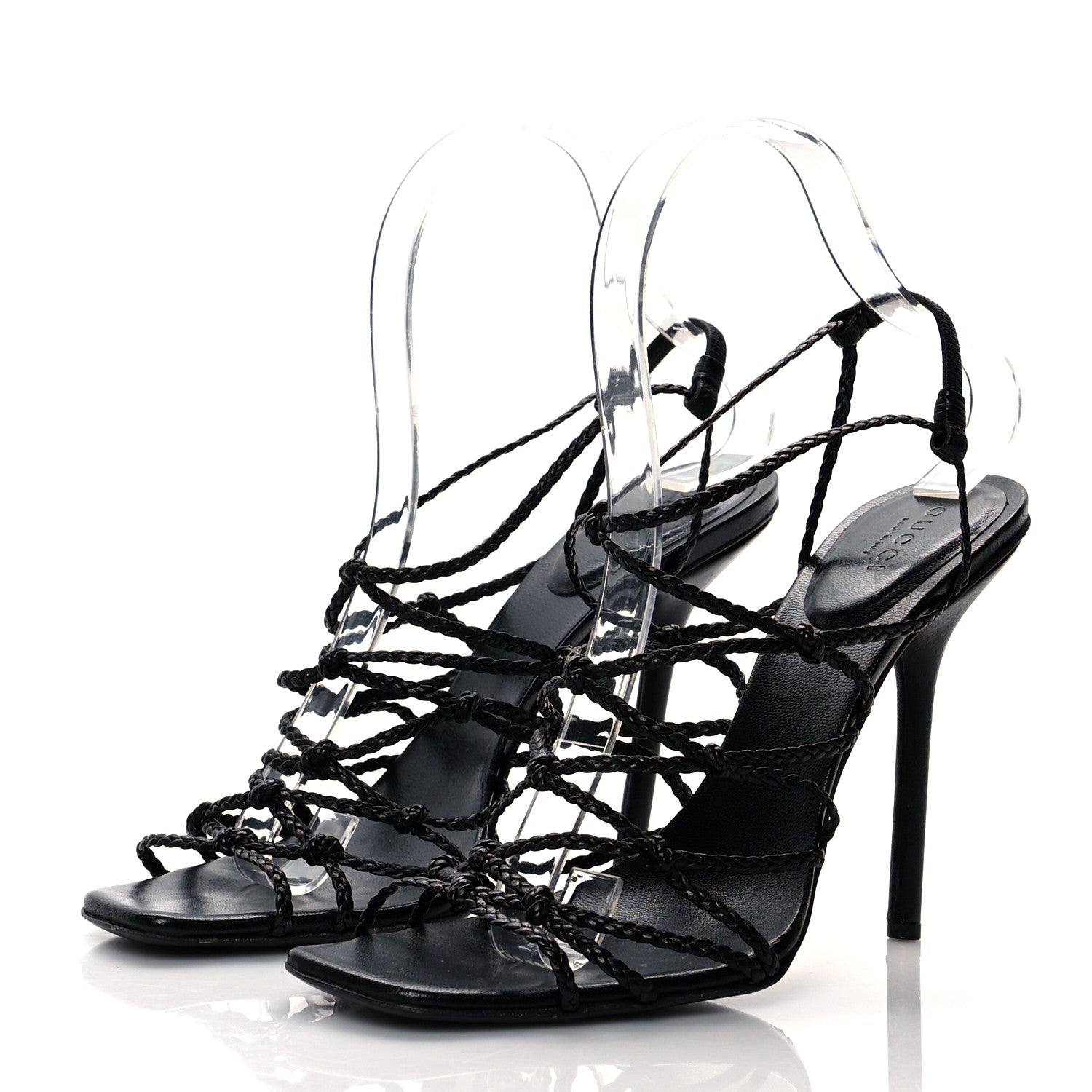 Gucci Caged Strappy High Heel Sandals 7 Black 3 of 7