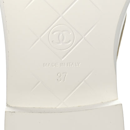 Chanel Lambskin Quilted CC Turnlock Loafers 37 White 8 of 8