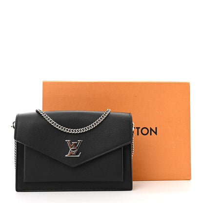 Louis Vuitton Soft Calfskin My Lockme Chain Pochette Black 10 of 10