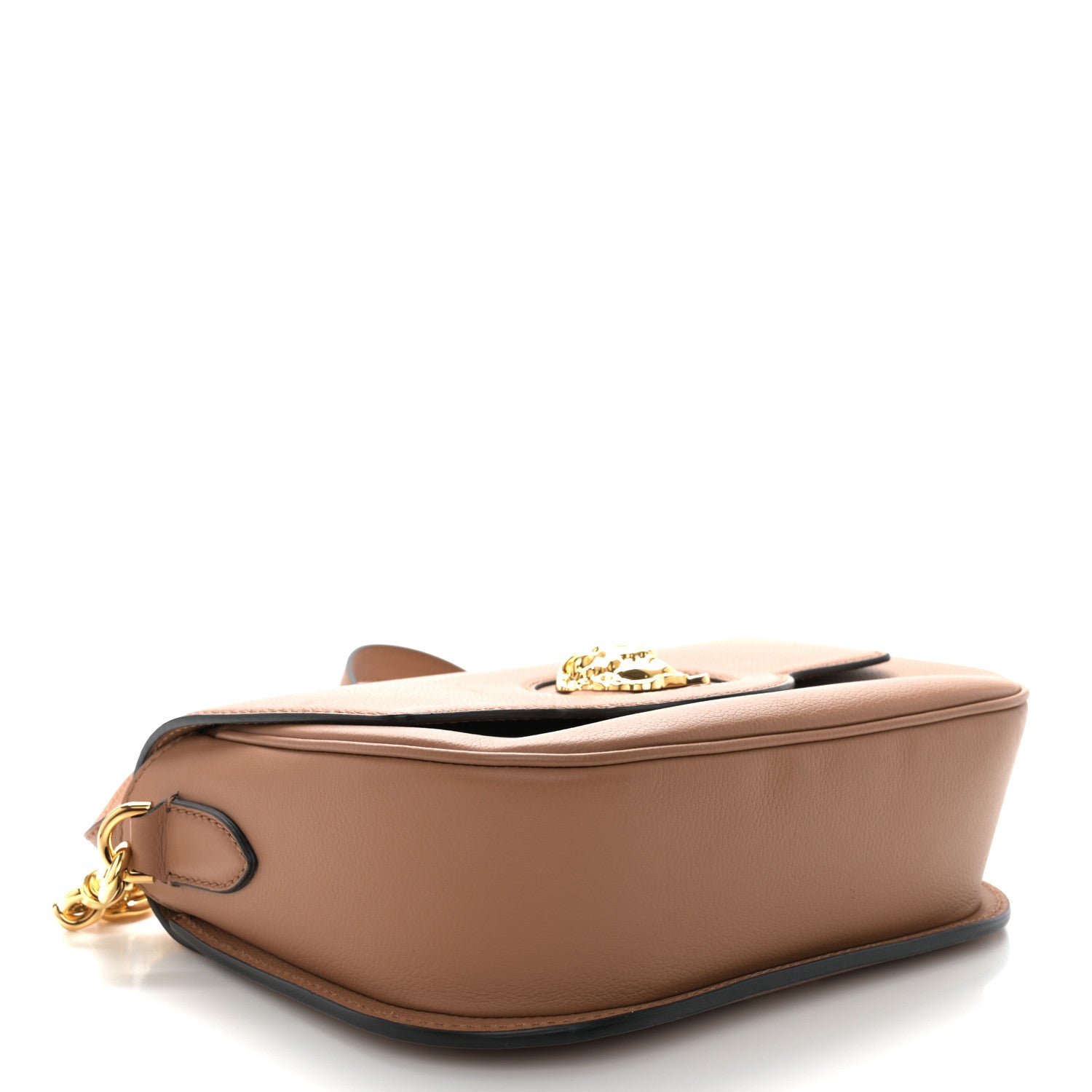 Versace Grained Calfskin La Medusa Chain Clutch Bag Brown 4 of 11