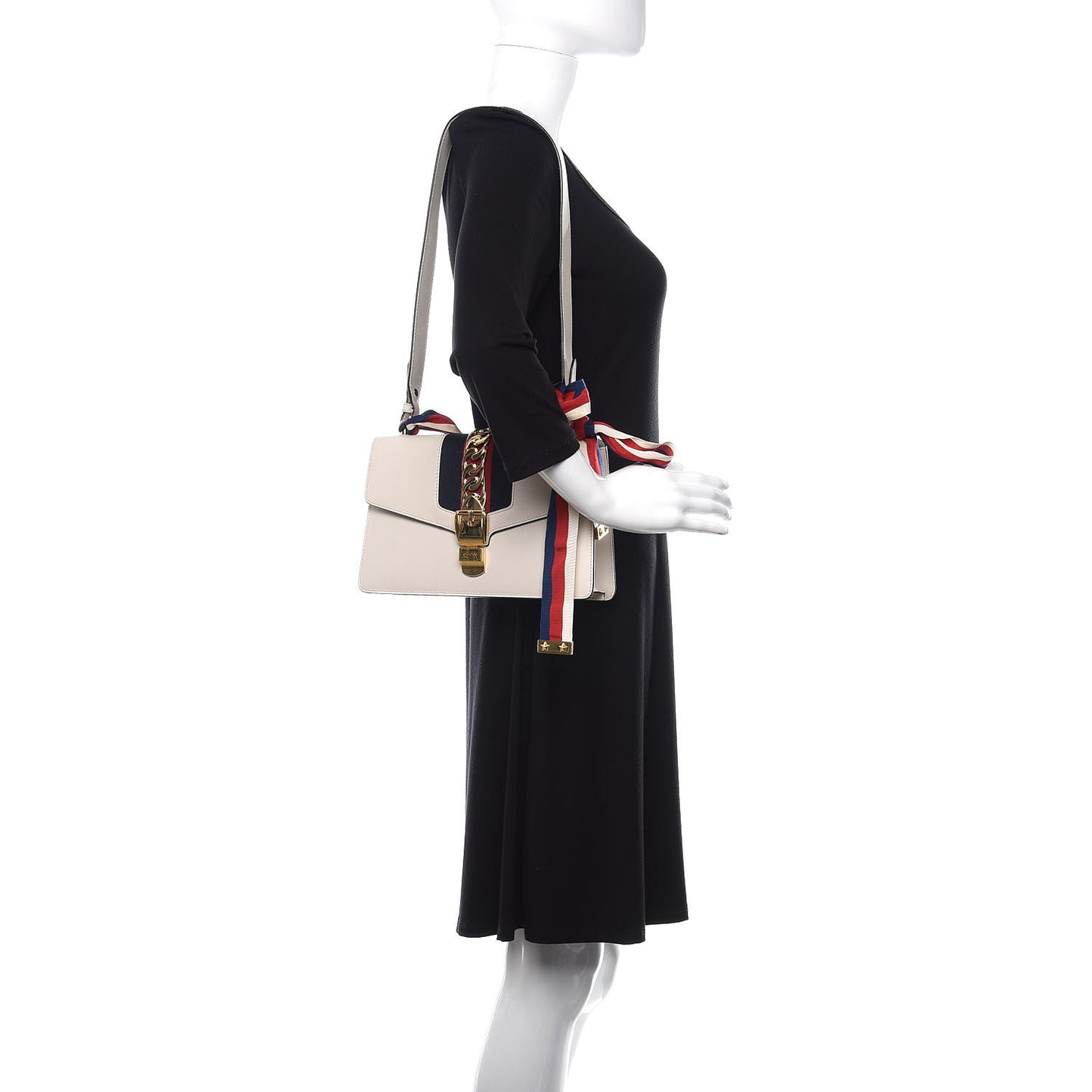 Calfskin Small Sylvie Shoulder Bag Off White