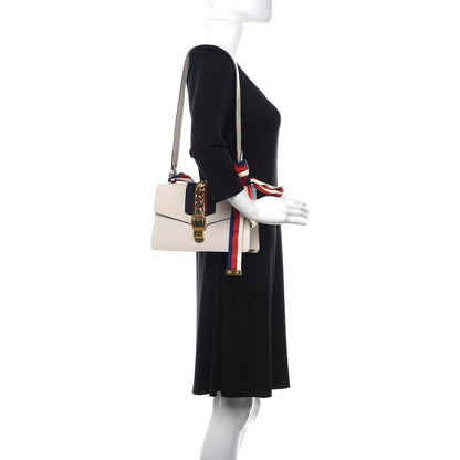 Gucci Calfskin Small Sylvie Shoulder Bag Off White 3 of 13