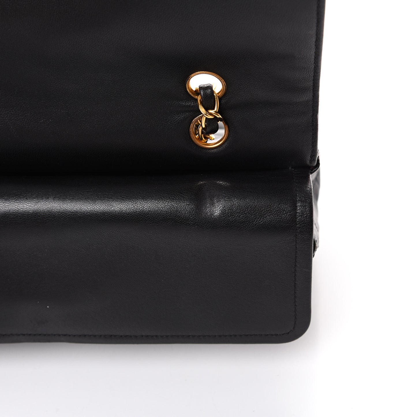Lambskin Quilted Small Double Flap Black
