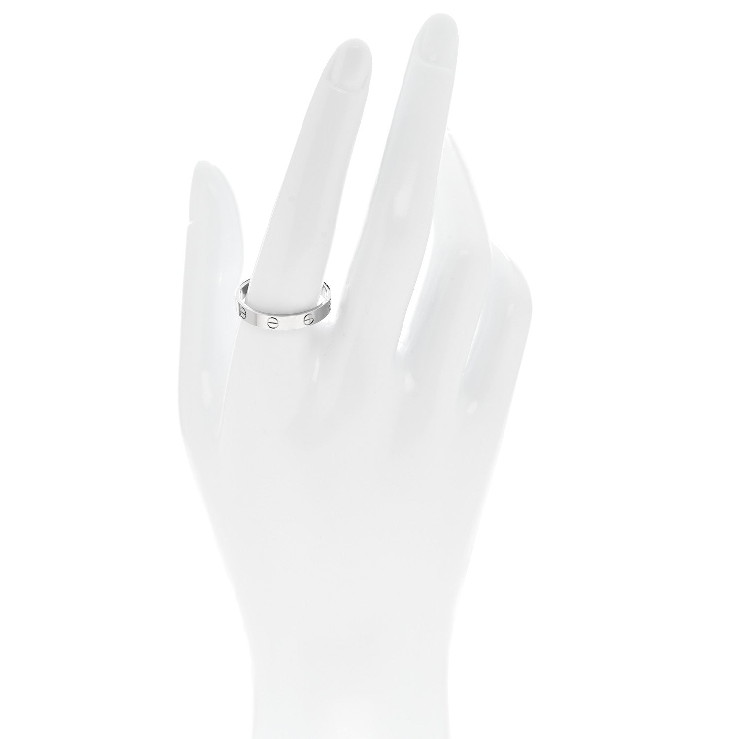 Cartier 18K White Gold 3.5mm LOVE Wedding Band Ring 61 9.5 2 of 5